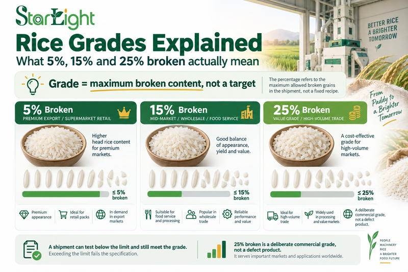 Rice Grades Explained: 5%, 15% and 25% Broken | Starlight