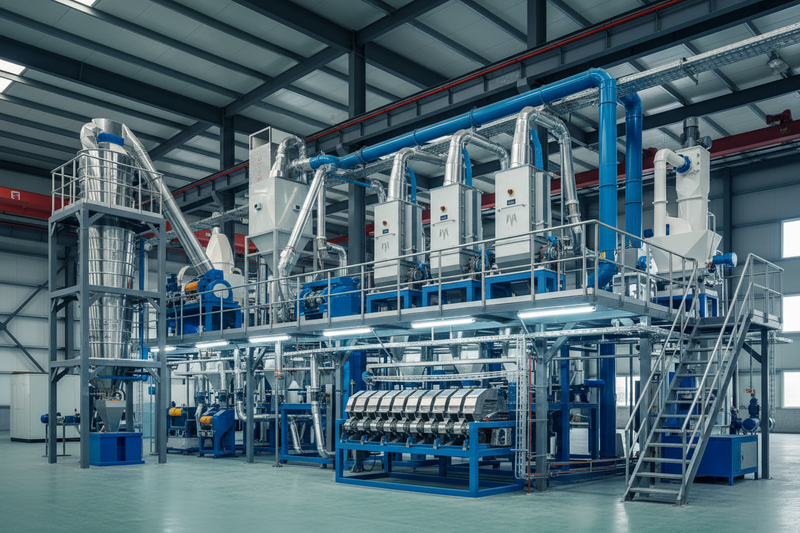20–50 TPD rice milling production line inside commercial processing plant