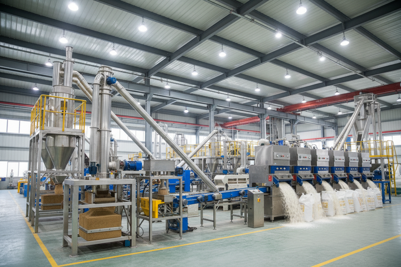 rice milling process production line converting paddy to milled rice