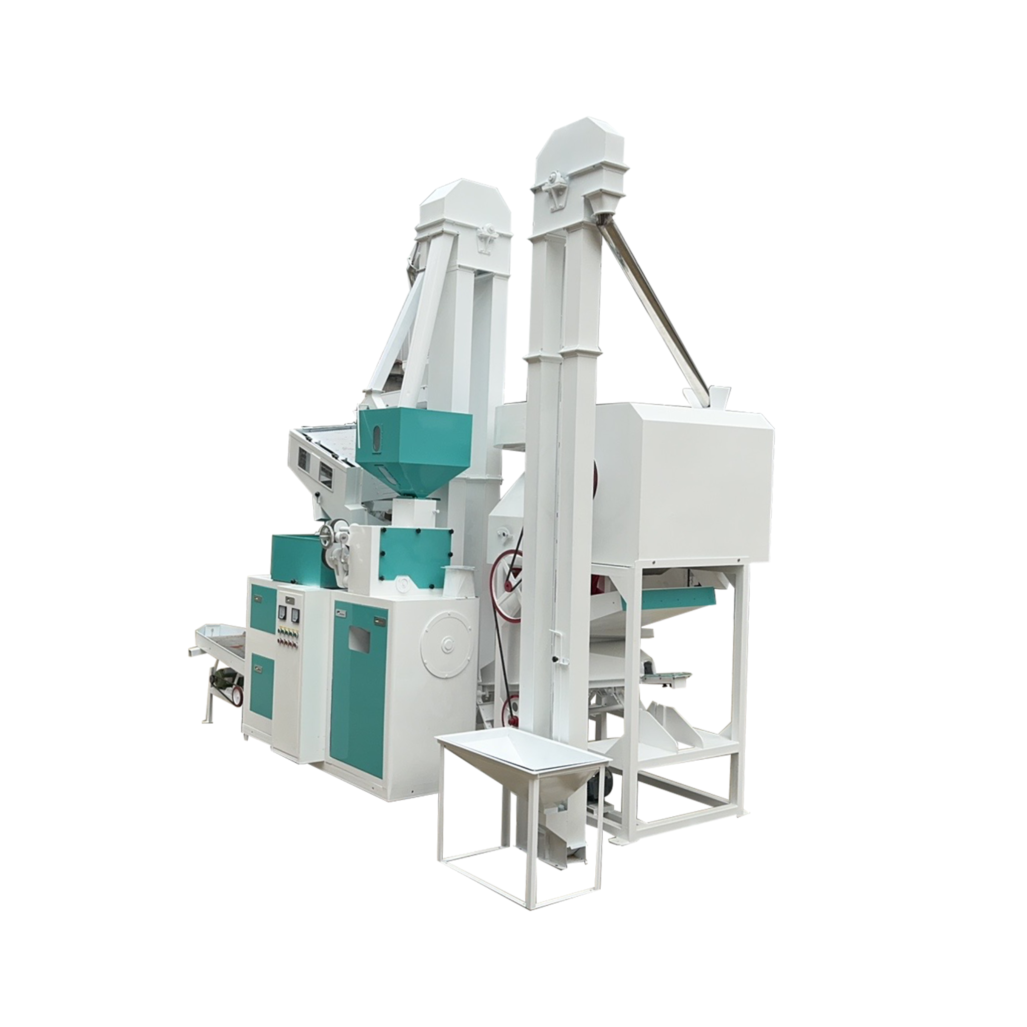 30 Combination Rice Mill — Cleaner, De-stoner, Husker, Gravity Separator & Sand-Roll Whitener (≈34 kW)