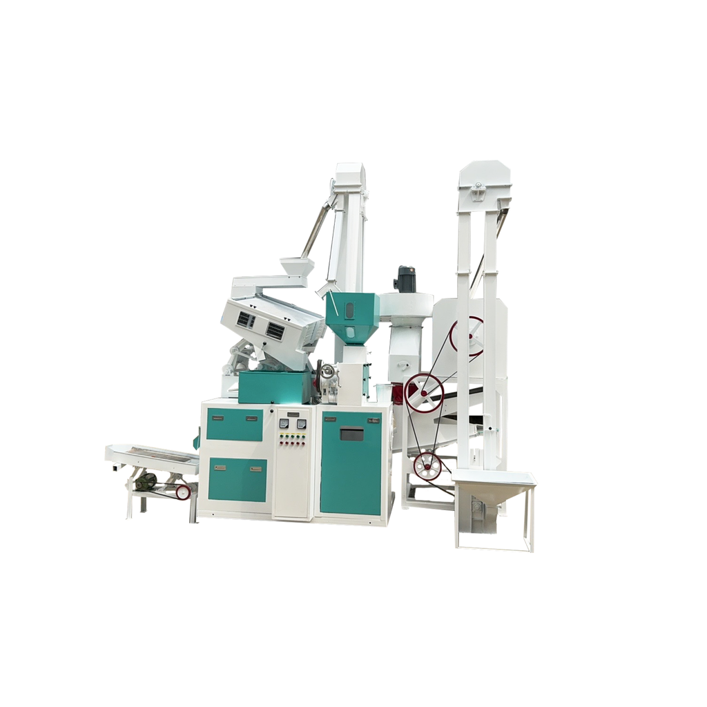 30 Combination Rice Mill — Cleaner, De-stoner, Husker, Gravity Separator & Sand-Roll Whitener (≈34 kW)