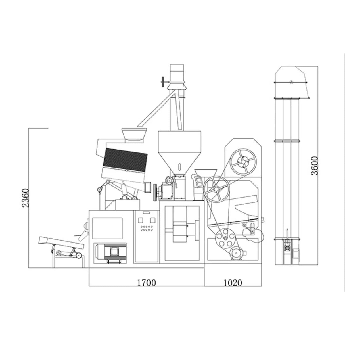 30-Tones Combination Rice Mill (Input 2,000 kg/h; Output 1,200 kg/h)