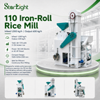 110 Iron-Roll Rice Mill (Infeed 1,000 kg/h; Output 600 kg/h)