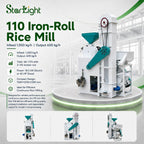 110 Iron-Roll Rice Mill (Infeed 1,000 kg/h; Output 600 kg/h)